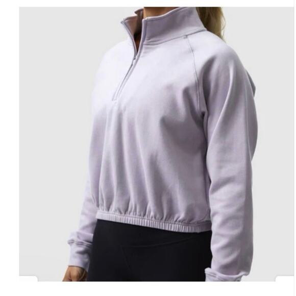 Born Primitive Tops - Born Primitive Women’s Cropped Quarter Zip Pullover | Size Small | Lavender